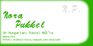 nora pukkel business card